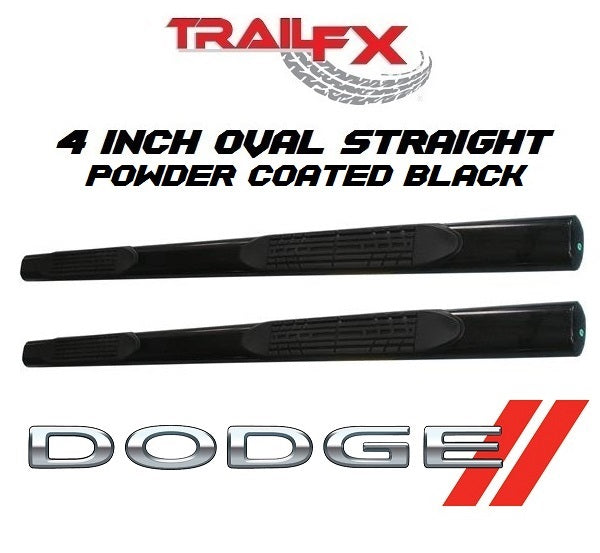 TrailFX® A1526B 4" BLACK Oval Step Bars | 09-19 RAM 2500/3500 MEGA CAB