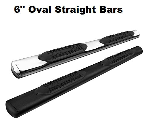 TrailFX-TrailFX 6" Oval Straight STAINLESS Nerf Bars | Chevrolet / GMC Trucks-AutoAccessoriesGuru.com